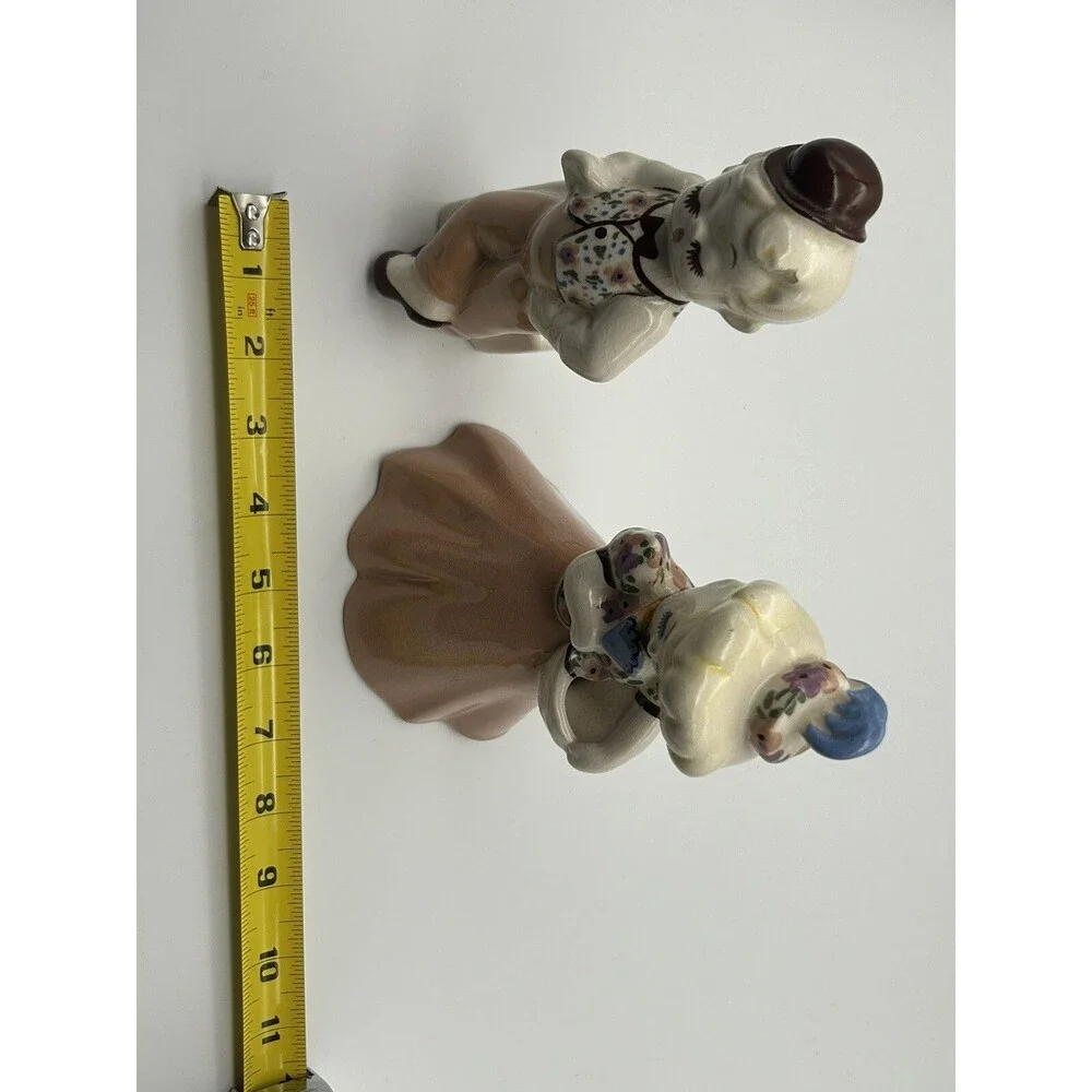 MCM  DeLee Art Pottery Dutch Boy & Girl Planter Set Hand-Painted  (READ)